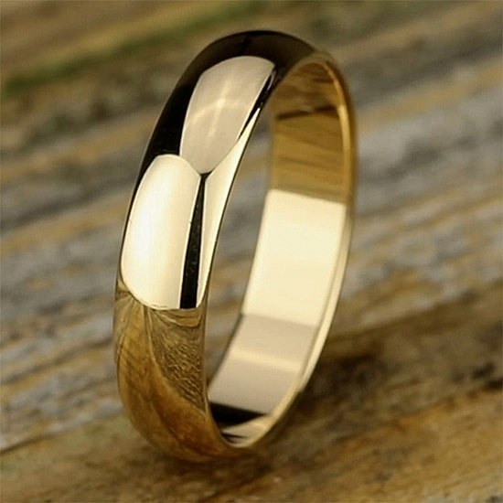 Mens 5MM 10K Gold Wedding Band