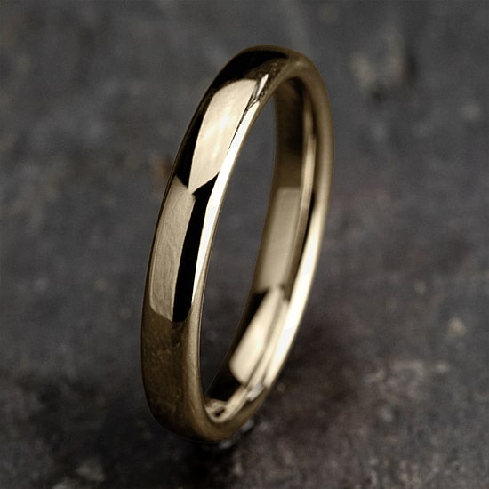 Womens 10K Yellow Gold 3MM Comfort-Fit Wedding Band