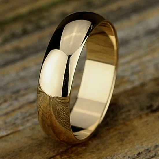 Mens 6mm 10K Gold Wedding Band