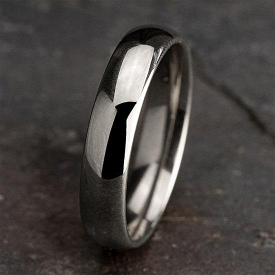 Mens 10K Yellow Gold 5MM Comfort-Fit Wedding Band