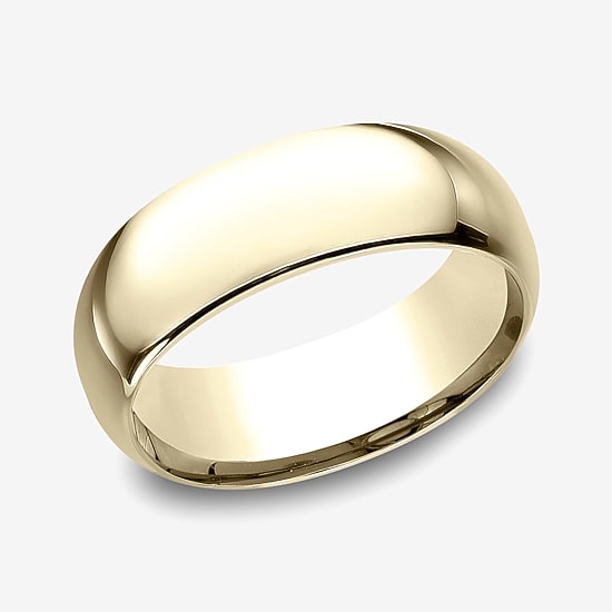 Mens 10K White Gold 8MM Comfort-Fit Wedding Band
