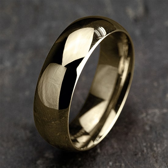 Mens 14K White Gold 7MM Light Comfort-Fit Wedding Band