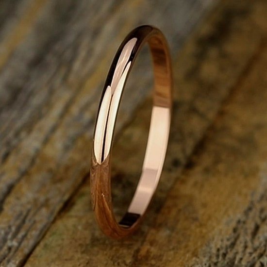 Womens 2MM Gold Wedding Band
