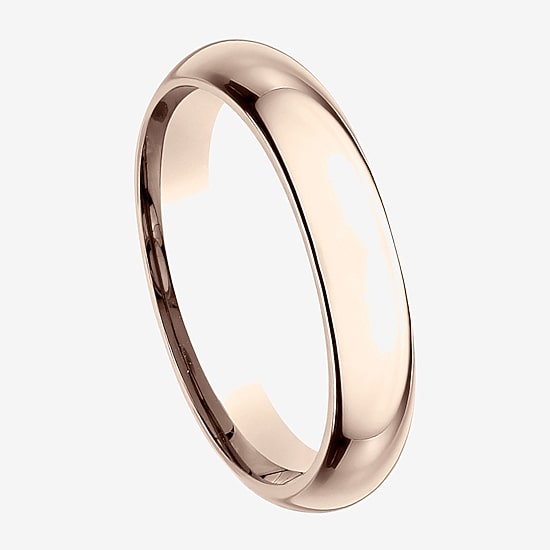 Womens 14K White Gold 4MM High Dome Comfort-Fit Wedding Band