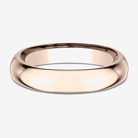 Womens 14K White Gold 4MM High Dome Comfort-Fit Wedding Band