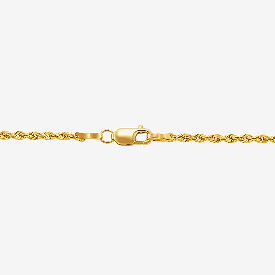 Womens 14K Gold 24 Inch Rope Chain Necklace