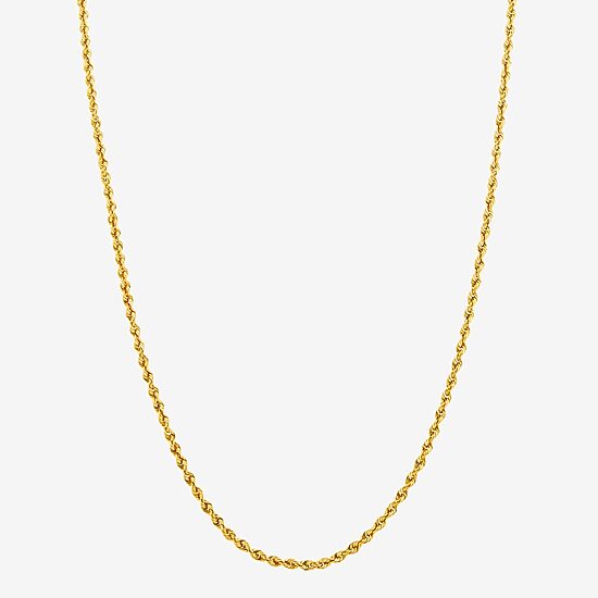 Womens 14K Gold 24 Inch Rope Chain Necklace