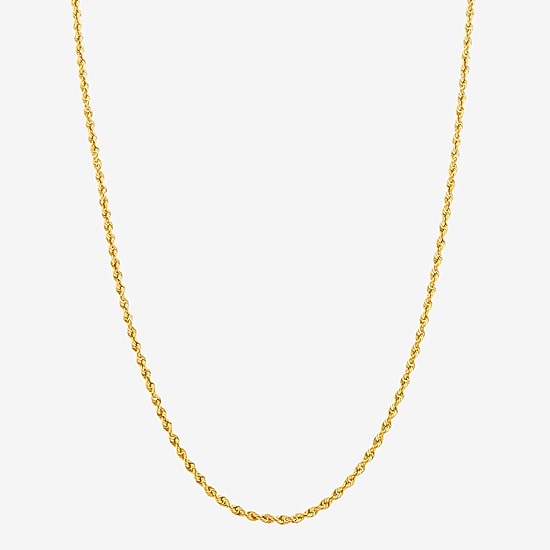 Womens 14K Gold 20 Inch Rope Chain Necklace
