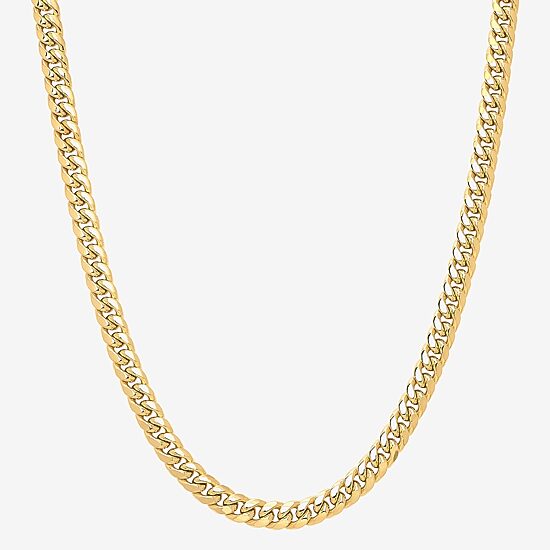 Made in Italy Mens 10K Gold 22 Inch Cuban Chain Necklace