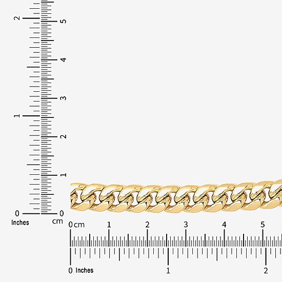 Made in Italy Mens 10K Gold 22 Inch Cuban Chain Necklace