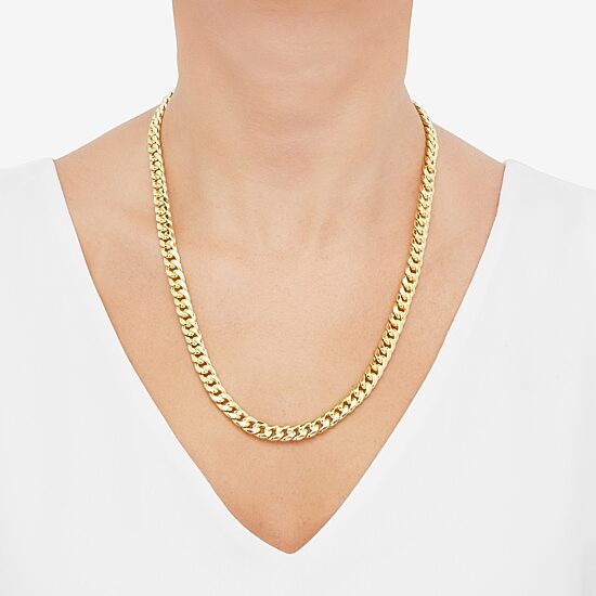 Made in Italy Mens 10K Gold 22 Inch Cuban Chain Necklace