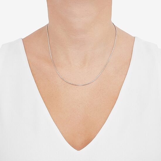 Made in Italy Womens 14K Gold 18 Inch Fashion Chain Necklace