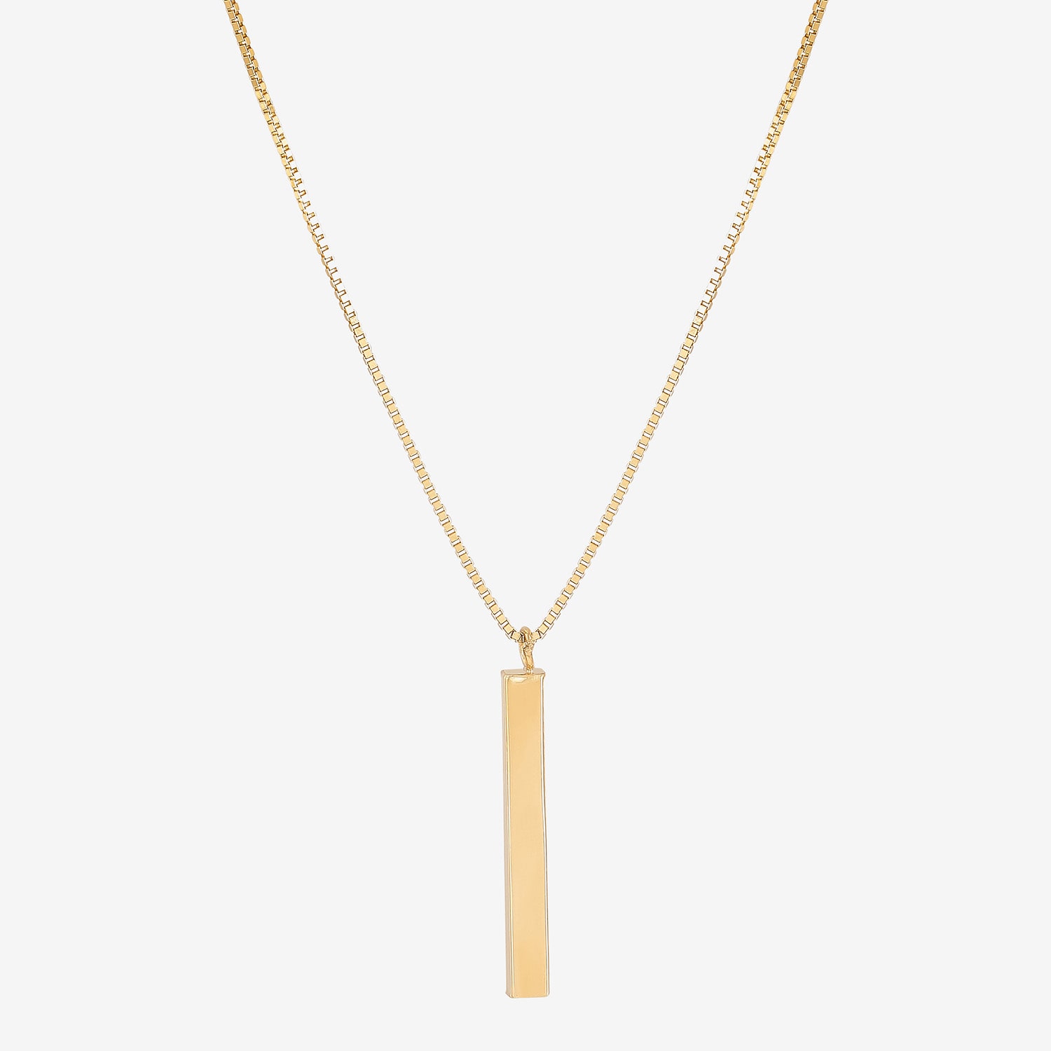 Gold Addiction Womens 10K Gold Bar 18 Inch Pendant Necklace