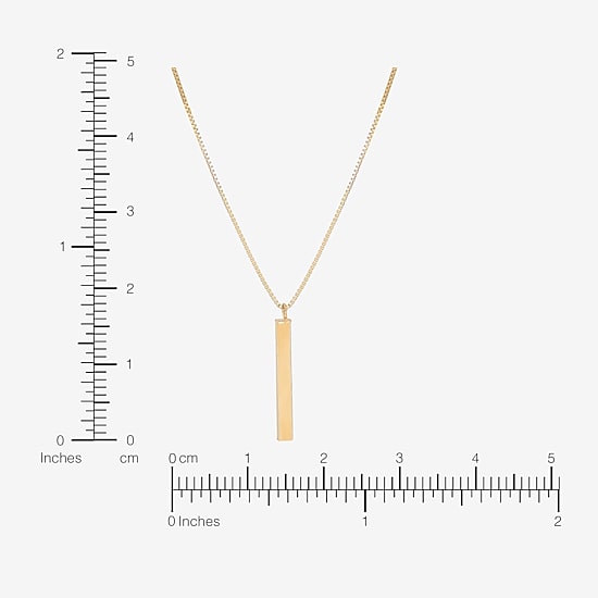 Gold Addiction Womens 10K Gold Bar 18 Inch Pendant Necklace
