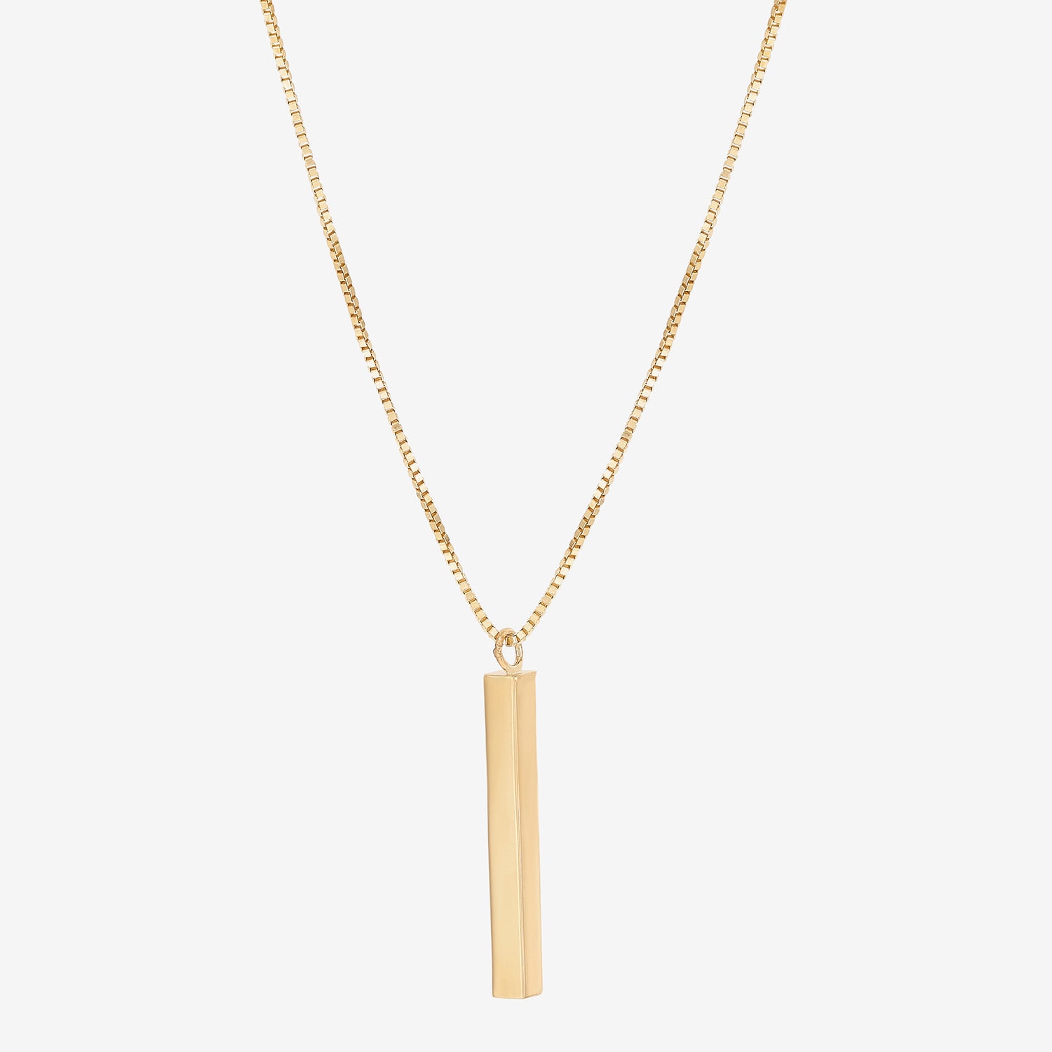 Gold Addiction Womens 10K Gold Bar 18 Inch Pendant Necklace