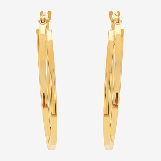 Womens 14K Gold 27.5mm Hoop Earrings