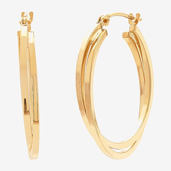 Womens 14K Gold 27.5mm Hoop Earrings