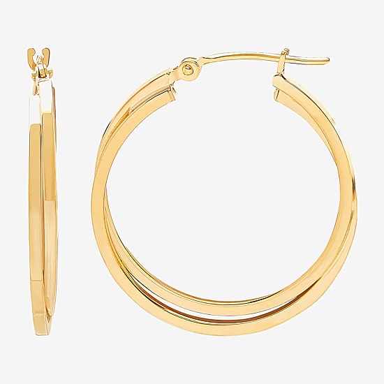 Womens 14K Gold 27.5mm Hoop Earrings