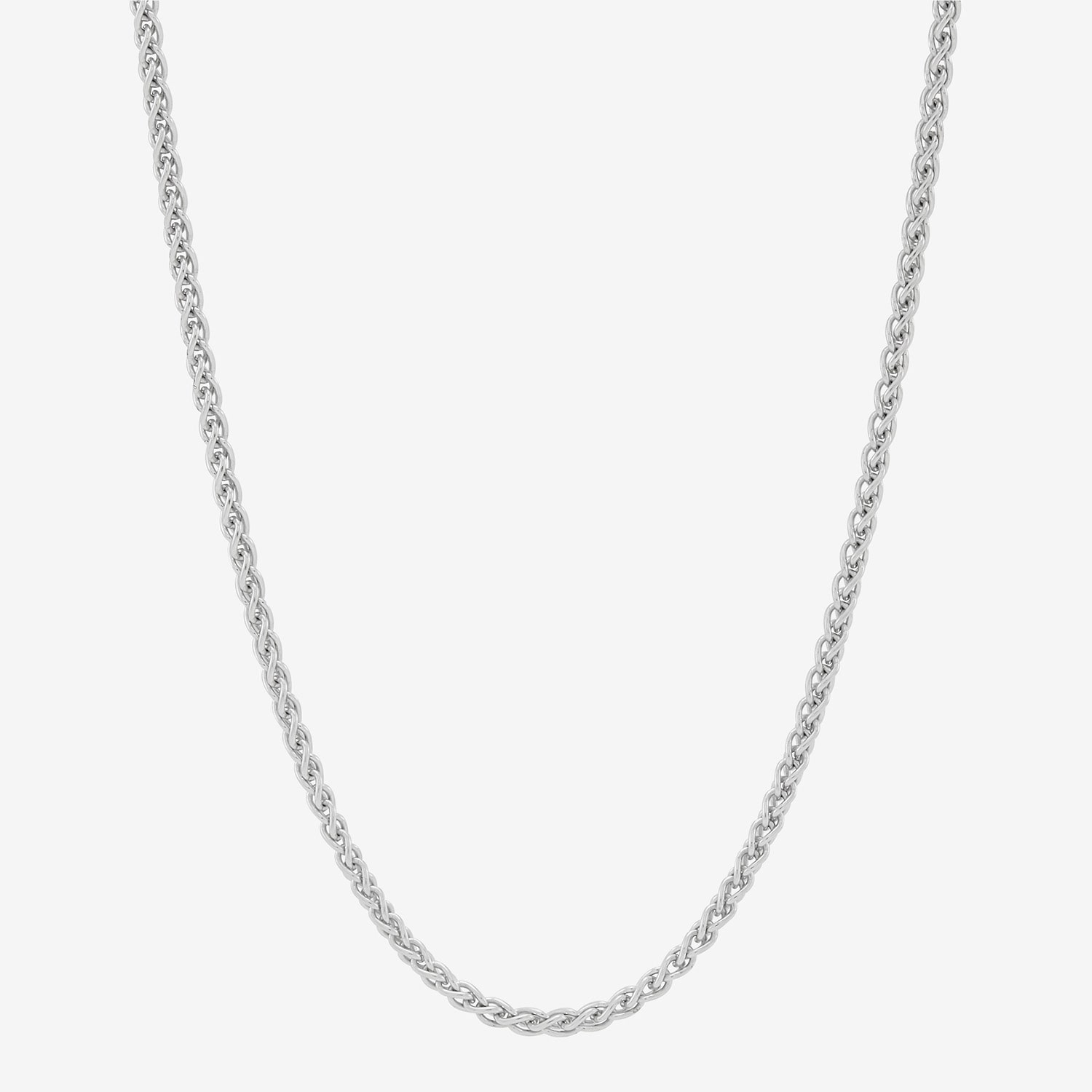 Made in Italy Womens Sterling Silver Inch Wheat Chain Necklace
