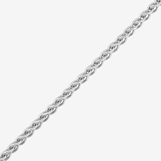Made in Italy Womens Sterling Silver 18 Inch Wheat Chain Necklace