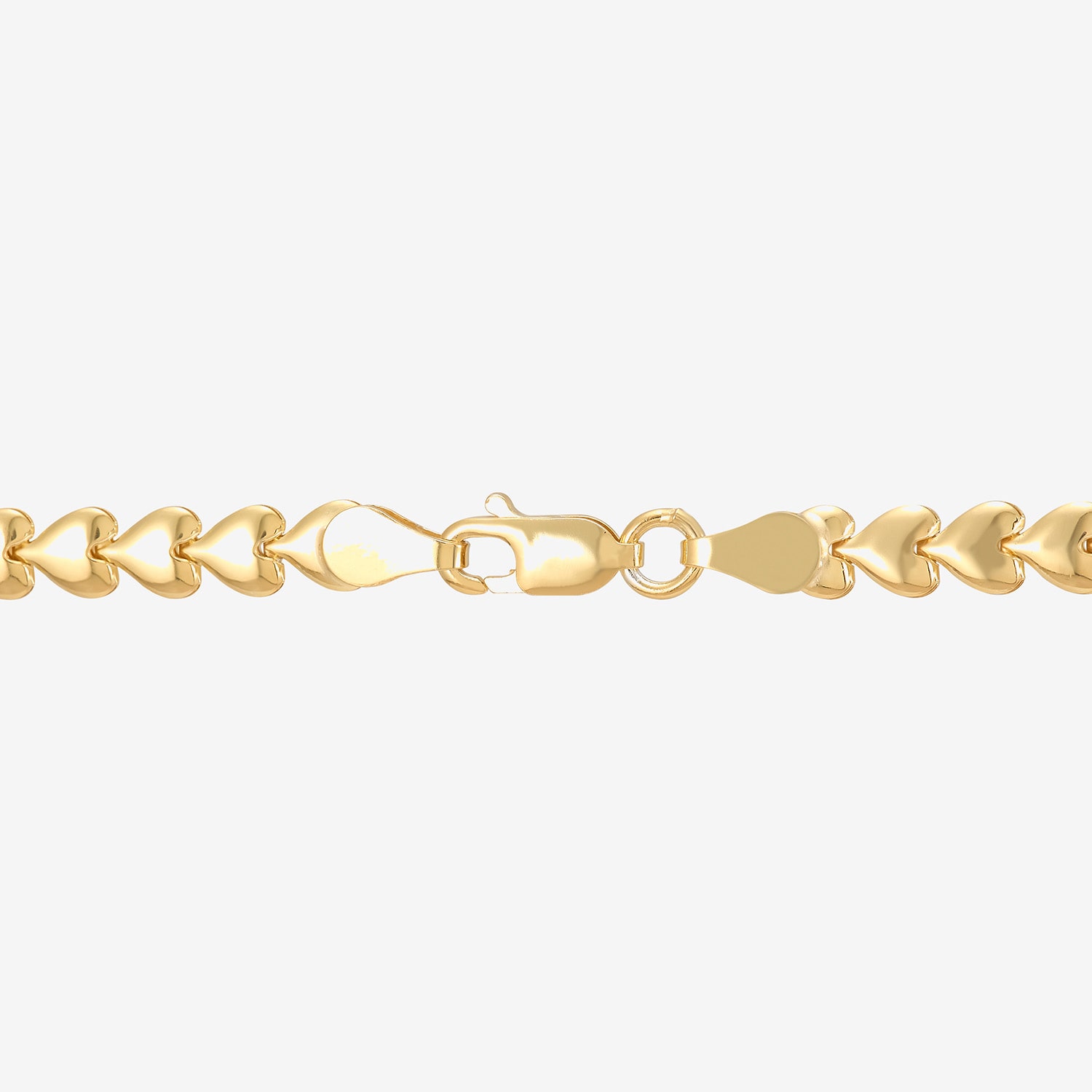 Made in Italy Womens 14K Gold Over Silver 9 Inch Hollow Stampato Chain Bracelet