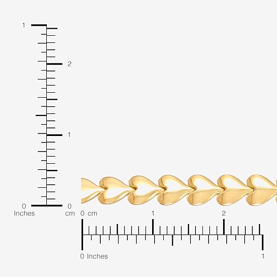 Made in Italy Womens 14K Gold Over Silver 9 Inch Hollow Stampato Chain Bracelet