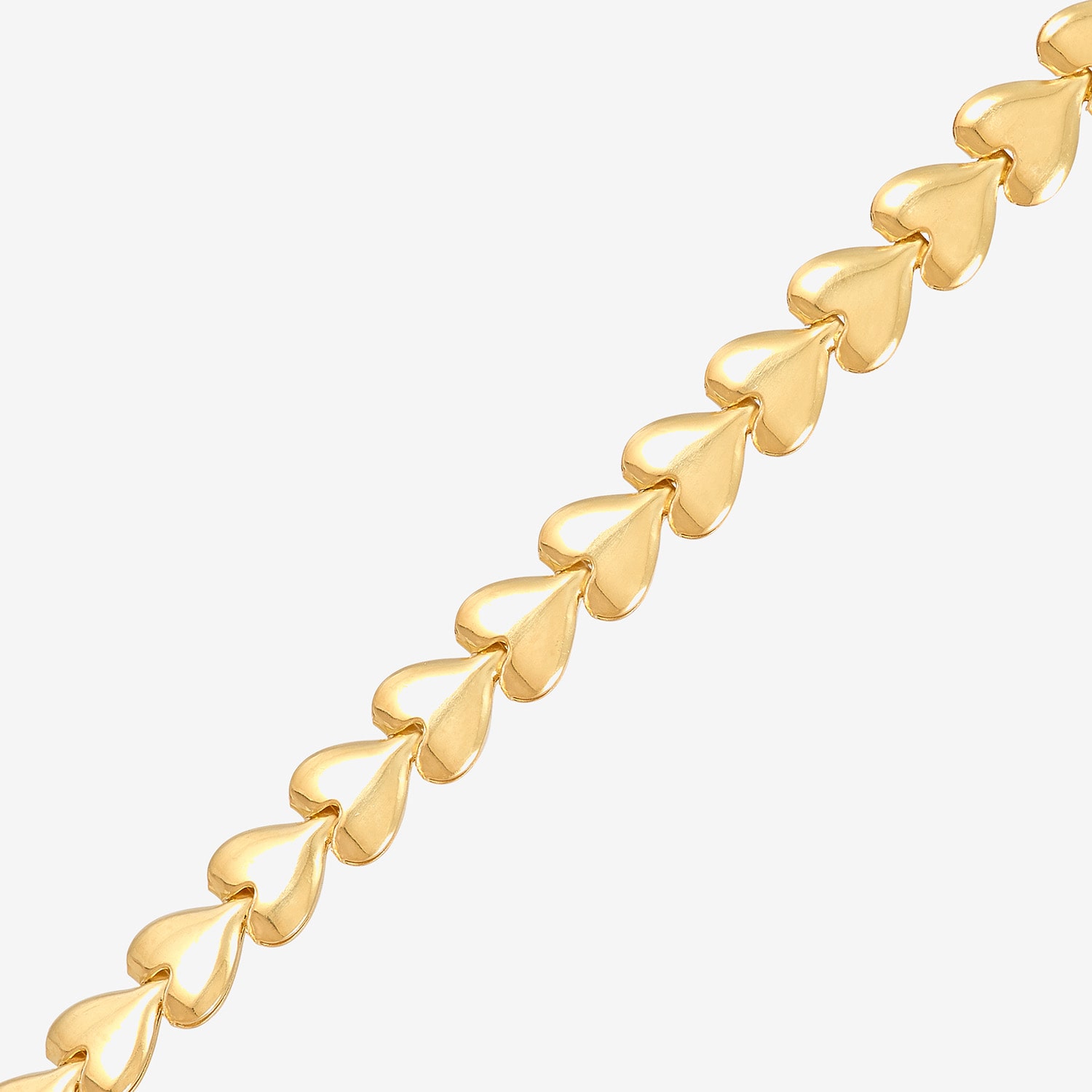 Made in Italy Womens 14K Gold Over Silver 9 Inch Hollow Stampato Chain Bracelet