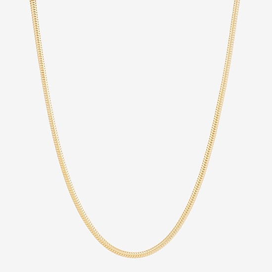 Made in Italy Womens 14K Gold Over Silver 18 Inch Snake Chain Necklace