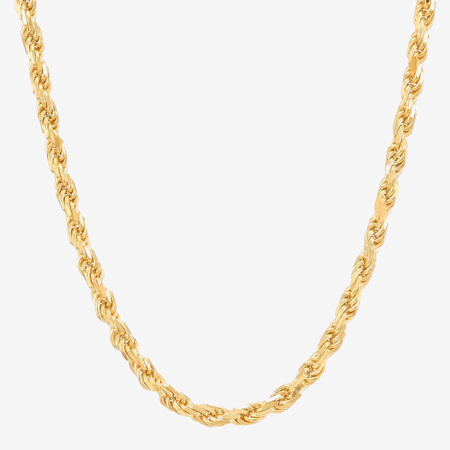 Made in Italy Womens 14K Gold Over Silver 20 Inch Rope Chain Necklace