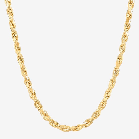 Made in Italy Womens 14K Gold Over Silver 20 Inch Rope Chain Necklace
