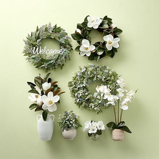 Linden Street 24in Welcome Mixed Evergreen Wreath