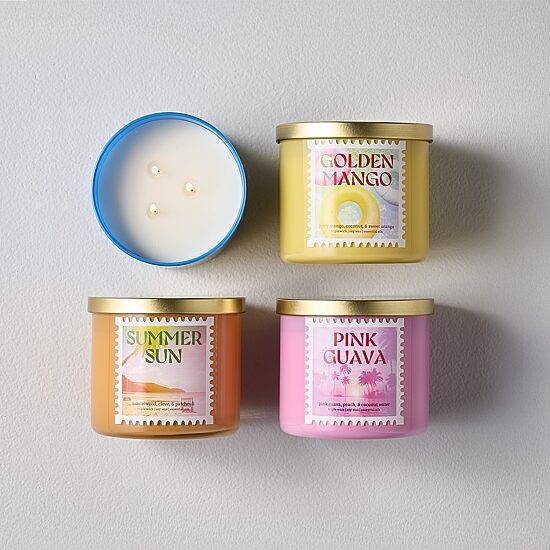 Distant Lands 14oz Golden Mango 3-Wick Scented Jar Candle