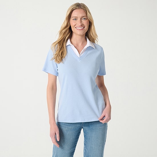 Gloria Vanderbilt Womens Short Sleeve Layered Top