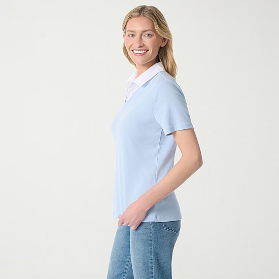 Gloria Vanderbilt Womens Short Sleeve Layered Top