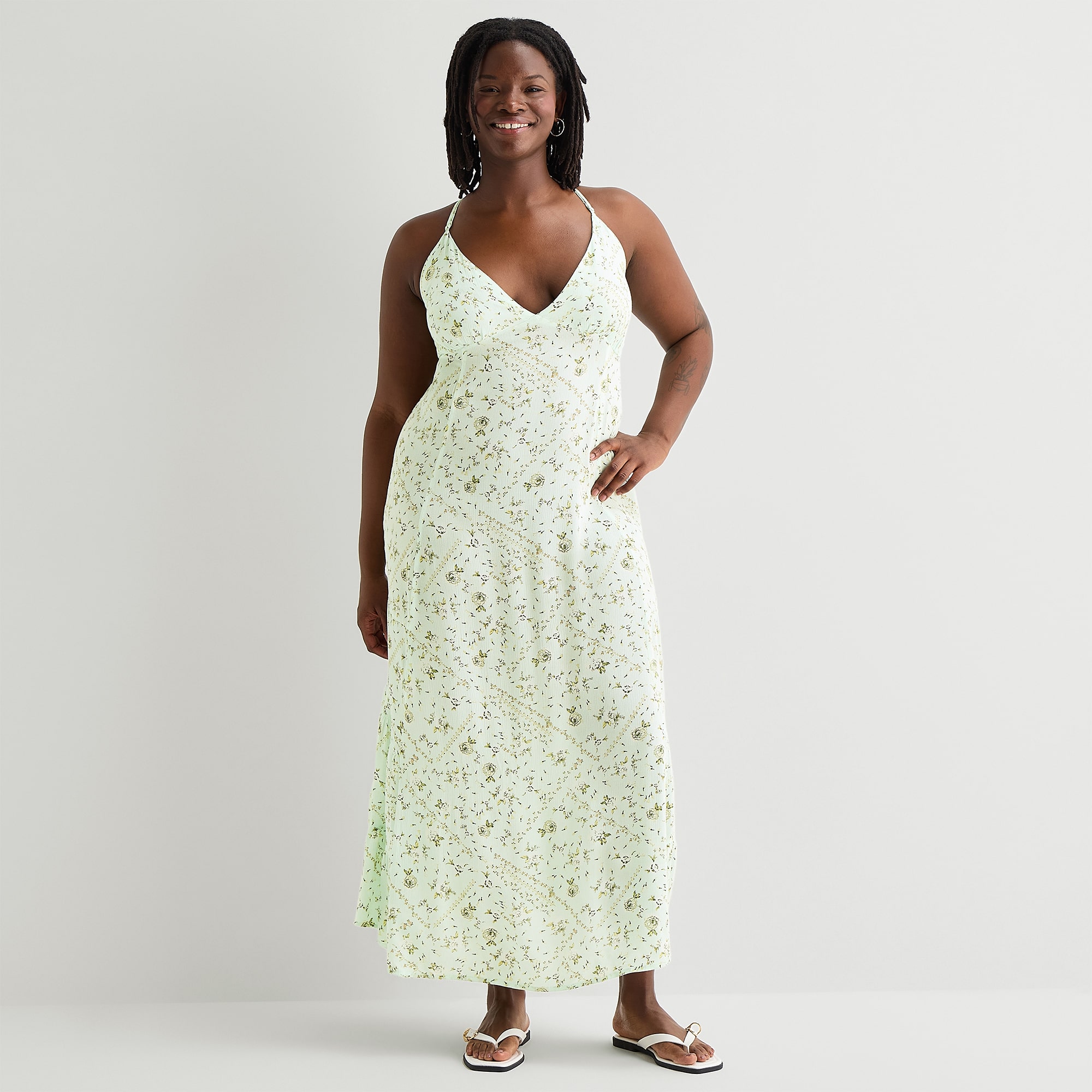 Forever 21 Womens Juniors Plus V Neck Sleeveless Maxi Dress