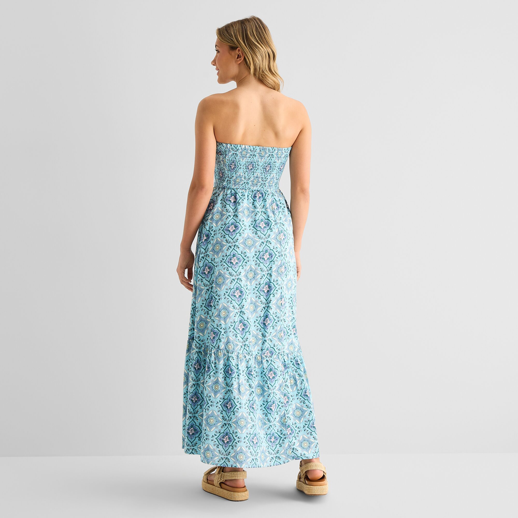 Arizona Womens Juniors Straight Neck Sleeveless Maxi Dress