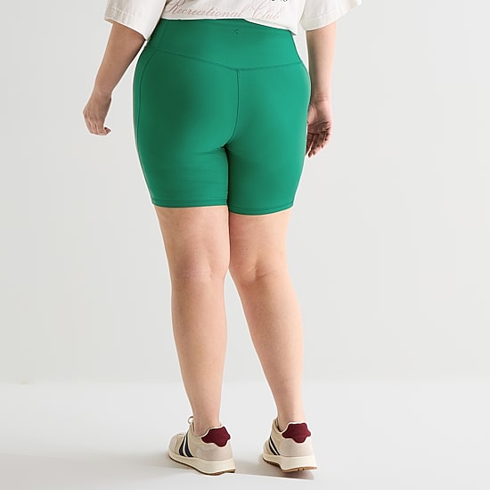 Xersion EverContour+ Womens 7" High Rise Plus Stretch Fabric Quick Dry Bike Short