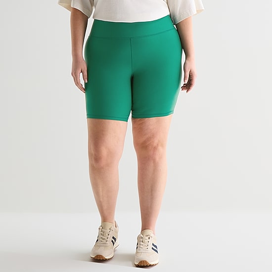 Xersion EverContour+ Womens 7" High Rise Plus Stretch Fabric Quick Dry Bike Short