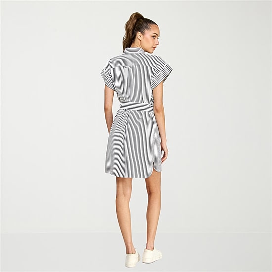 belle vie Womens Short Sleeve Shirt Dress