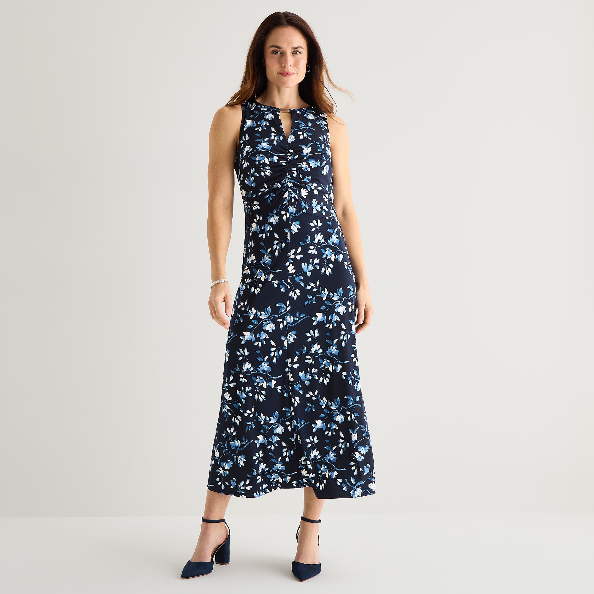 Studio 1 Womens Keyhole Neck Sleeveless Maxi Dress