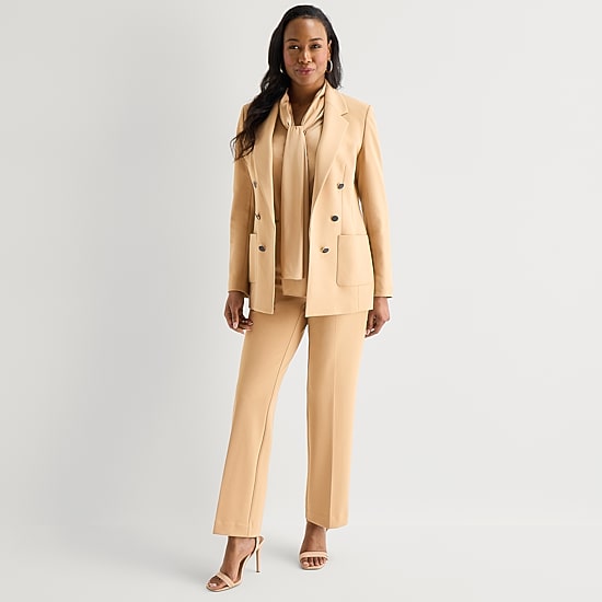 Black Label by Evan-Picone Womens Classic Fit Double Breasted Suit Jacket