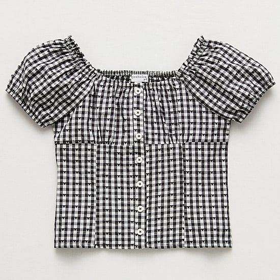 Eyeshadow Big Kid Girls Square Neck Short Sleeve Babydoll Top
