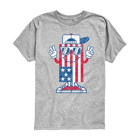 American Flag Dude Little & Big Kid Boys Crew Neck Short Sleeve Regular Fit Graphic T-Shirt
