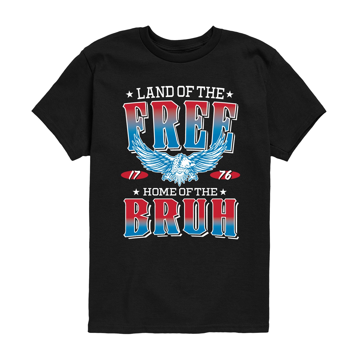 Land Of Free 4th July Little & Big Kid Boys Crew Neck Short Sleeve Regular Fit Graphic T-Shirt
