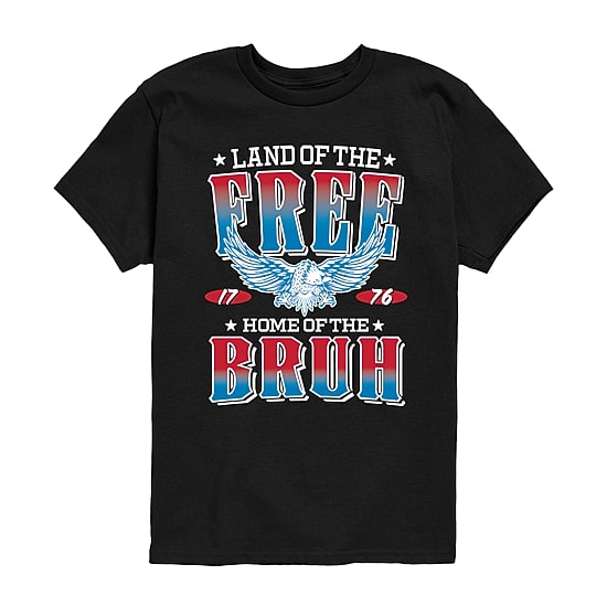 Land Of Free 4th Of July Little & Big Kid Boys Crew Neck Short Sleeve Regular Fit Graphic T-Shirt