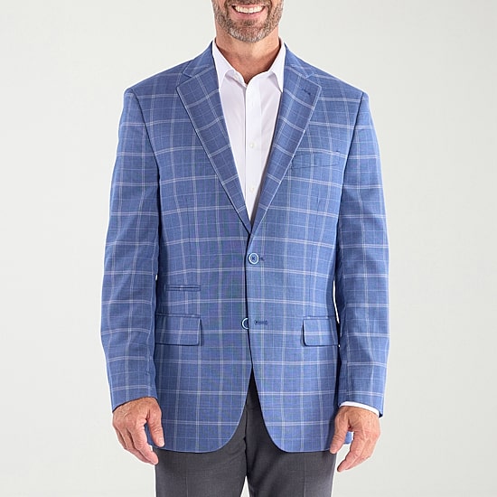 Steve Harvey Mens Plaid Regular Fit Sport Coat