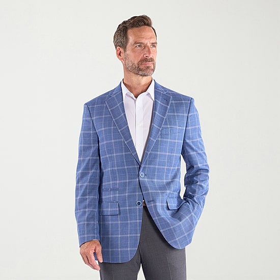 Steve Harvey Mens Plaid Regular Fit Sport Coat