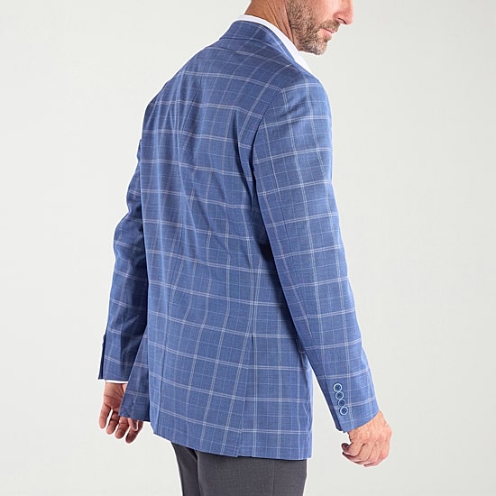 Steve Harvey Mens Plaid Regular Fit Sport Coat