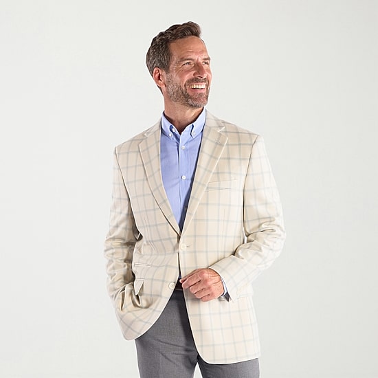 Steve Harvey Mens Plaid Regular Fit Sport Coat