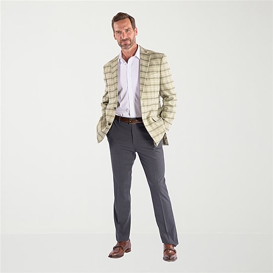 Steve Harvey Mens Plaid Regular Fit Sport Coat